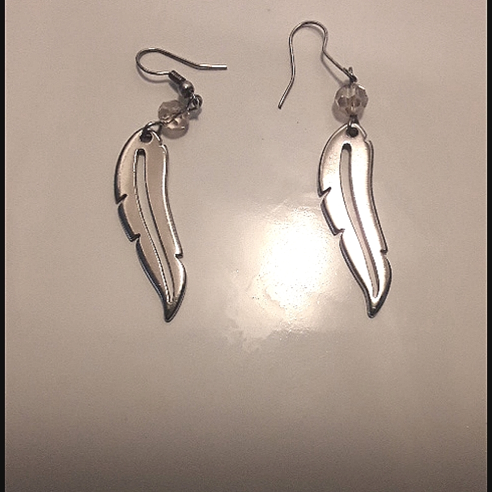 REAL Silver Feather Earrings